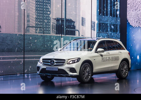 GLC Mercedes Benz 350 e hybride à brancher à l'IAA International Motor Show 2015 Banque D'Images