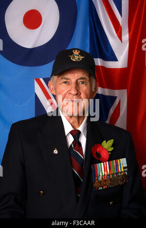 Vétéran DE LA ROYAL AIR FORCE À LA RÉUNION Banque D'Images