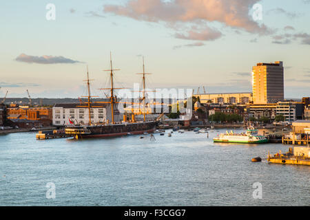 Une vue sur le Solent, prises d'un Ferry Portsmouth Banque D'Images