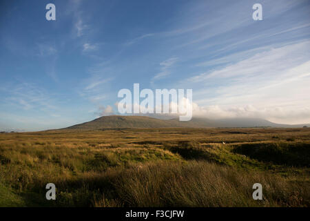 Ingleborough est la deuxième plus haute montagne dans le Yorkshire Dales, à 723 mètres. C'est l'un des trois sommets du Yorkshire. Banque D'Images