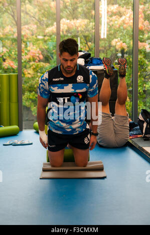 Newcastle, Royaume-Uni. 05Th Oct, 2015. Session de formation de l'Écosse, Coupe du Monde de Rugby 2015, Royal Grammar School, Newcastle, 5 octobre 2015 Crédit : Colin Edwards/Alamy Live News Banque D'Images