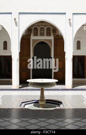 Cour d'Honneur du Palais Bahia à Marrakech, Maroc Banque D'Images