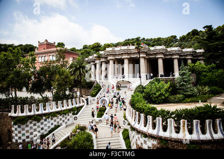 Parc Guell, entrée façade de magasin, Barcelone Banque D'Images