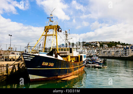 Le chalutier de double faisceau BM 36t1 FV Barentszee amarrés au quai à Brixham Harbour. Banque D'Images