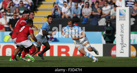 Leicester, Royaume-Uni. 4ème Oct, 2015. Leicester, UK - le 04 octobre : l'Argentine Leonardo Senatore durant la Coupe du Monde de Rugby Bassin C jouer entre l'Argentine et Tsonga à King Power Stadium, à Leicester, Royaume-Uni. L'Argentine va à l'encontre de Tsonga 45-16.Crédit : Andrew Patron/Zuma/Patron © Andrew fil fil ZUMA/Alamy Live News Banque D'Images