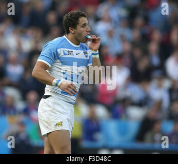 Leicester, Royaume-Uni. 4ème Oct, 2015. Leicester, UK - le 04 octobre : l'Argentine Joaquin Tuculet durant la Coupe du Monde de Rugby Bassin C jouer entre l'Argentine et Tsonga à King Power Stadium, à Leicester, Royaume-Uni. L'Argentine va à l'encontre de Tsonga 45-16.Crédit : Andrew Patron/Zuma/Patron © Andrew fil fil ZUMA/Alamy Live News Banque D'Images