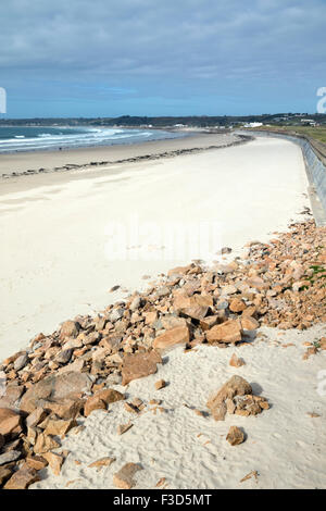 Sable doré de la baie de Saint-ouen sur Jersey Banque D'Images