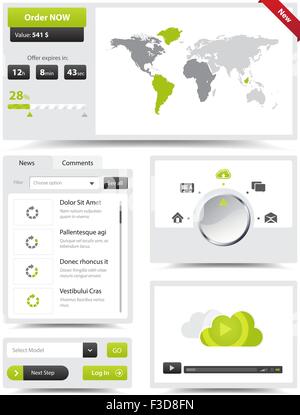 Cette image est un fichier vectoriel représentant une collection d'éléments de conception web. Illustration de Vecteur