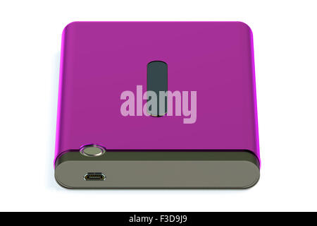 Disque dur externe isolé sur fond blanc Banque D'Images
