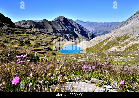 Lac Foréant montagne, Alpes, France Banque D'Images