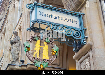 Auerbachs Keller, restaurant extérieur, Mäidler-Passage, Altstadt, la vieille ville, Leipzig, Saxe, Allemagne Banque D'Images