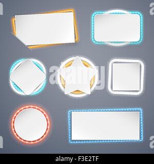 Des bannières avec des décorations de néons Illustration de Vecteur