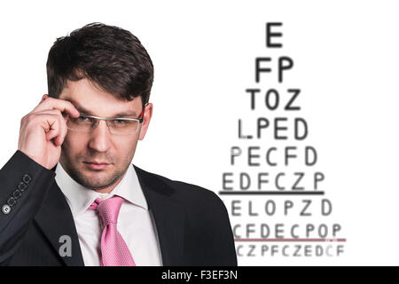 L'homme avec des lunettes de la vue Banque D'Images