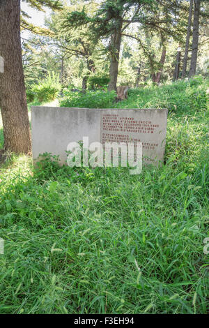 Mémoire Trieste park San Giusto hill, dalles de pierre dans le parc de la mémoire (Parco della Rimembranza) sur la colline de San Giusto à Trieste. Banque D'Images