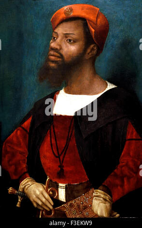 Portrait de l'homme africain ( Christophle le more ) 1525 Jan Jansz. Mostaert Haarlem 1475-1555/56 pays-Bas ( le seul portrait connu d'un m noir Banque D'Images