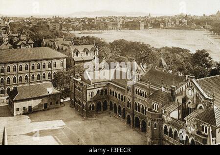 Ancienne image vintage 1900s ; Bombay du haut de l'école St Xavier vers Azad Maidan ; Bombay maintenant Mumbai ; Maharashtra ; Inde Banque D'Images