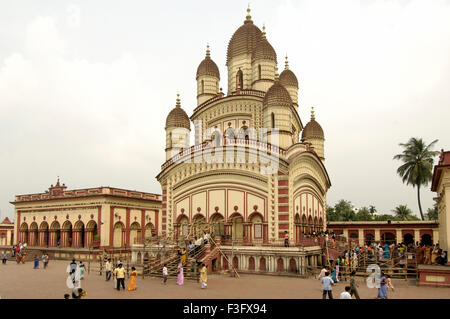 Pèlerins á Dakshineshwar Kali Temple Calcutta Kolkata West Bengal India Banque D'Images