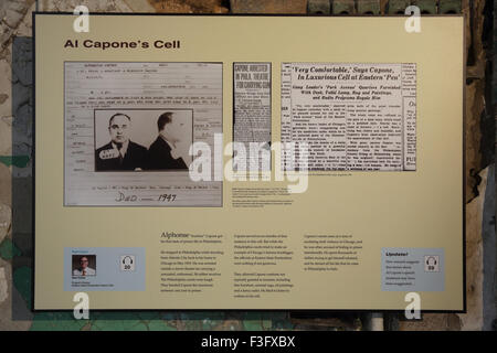 Al Capone's ancienne cellule du pénitencier de l'état de l'Est, construit en 1829, maintenant une attraction touristique, à Philadelphie, USA Banque D'Images