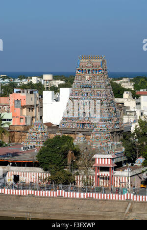 Kapaleswara Rajagopuram tour du temple de Shiva temple Mylapore Chennai ; ; ; ; Tamil Nadu Inde Banque D'Images