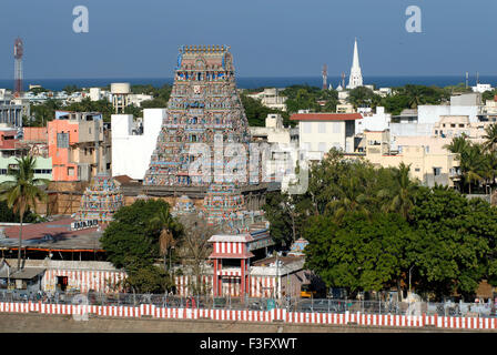 Kapaleswara Rajagopuram tour du temple de Shiva temple Mylapore Chennai ; ; ; ; Tamil Nadu Inde Banque D'Images