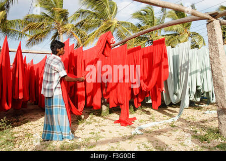 Aire de séchage Tissu ; industrie du vêtement ; ; ; Tamil Nadu Chennai Inde Banque D'Images