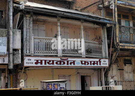 Détail architectural ; vieille maison ; Pune Maharashtra ; Inde ; Banque D'Images