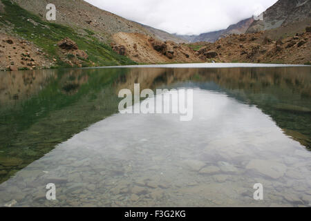 Suraj Tal ; Surya Tal ; lac himalayan ; Bara lacha la passe ; Barlacha la ; Baralacha la ; Lahaul et Spiti ; Himachal Pradesh ; Inde ; Asie Banque D'Images