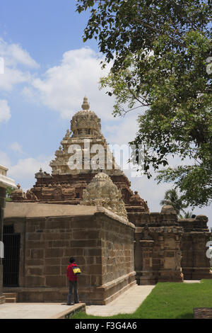 Vaikuntha perumal ; temple dédié au dieu Vishnu ; construit en l'an 674 ; 800 ; Kanchipuram district Tamilnadu état Banque D'Images