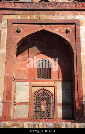 Les barbiers Humayuns tomb mausolée en marbre blanc de grès rouge 1570 jardin sous-continent indien Delhi l'influence perse Banque D'Images