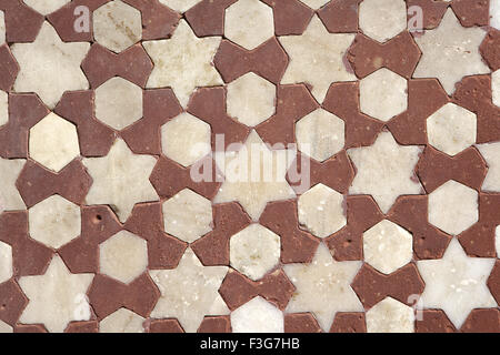 La marqueterie de marbre sur le mur de la chambre principale tombe dans la Tombe de Humayun construit en 1570 ; Delhi ; Site du patrimoine mondial de l'Inde Banque D'Images