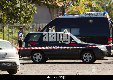 Nicolosi, Sicile, Italie. 7 octobre 2015. Une fille de vingt, Giordana Di Stefano, a été poignardé à mort dans sa voiture à Nicolosi, dans Banque D'Images