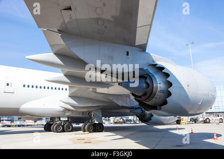 Lufthansa Airlines Boeing 747 à l'aéroport de Francfort Banque D'Images