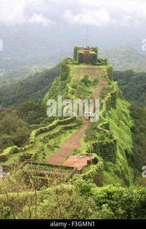 Fort Pratapgad (hauteur 1077m) construit en 1657 à Mahaleshwar Maharashtra ; Inde ; Banque D'Images