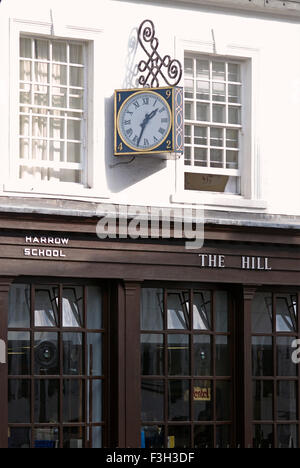 Harrow School, The Hill, Wall Clock, Harrow on the Hill, Harrow, Londres, Angleterre, Royaume-Uni, ROYAUME-UNI Banque D'Images