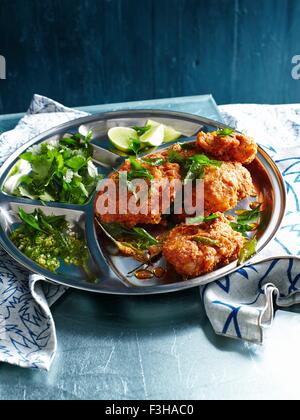 65 Poulet, un plat de poulet frit épicé Banque D'Images