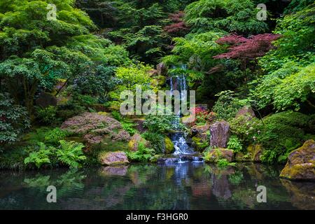 Jardin japonais, Portland, Oregon, USA Banque D'Images