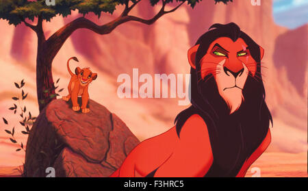 Le Roi Lion est un dessin animé américain de 1994 epic encore de film produit par Walt Disney Feature Animation et publié par Walt Disney Pictures. Cette photo est pour un usage éditorial uniquement et est l'auteur de la société film et/ou le photographe attribué par le film ou la société de production et ne peut être reproduite que par des publications dans le cadre de la promotion du film ci-dessus. Un crédit obligatoire pour l'entreprise de film est nécessaire. Le photographe devrait également être portés lorsqu'il est connu. Banque D'Images