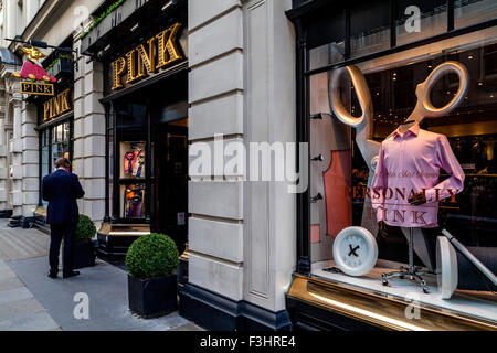 Thomas Pink Shirt pour hommes Exclusive Boutique, Jermyn Street, Mayfair, London Banque D'Images