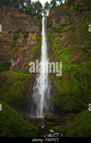 Multnomah Falls, une cascade de 542 pieds situé dans la Columbia River Gorge, Oregon. Banque D'Images