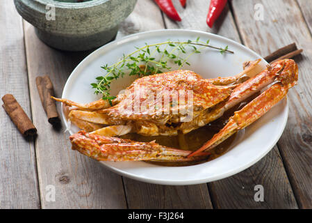 Crabe cuisine Asie chili Banque D'Images