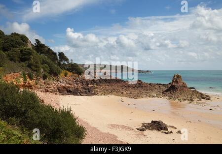 Surplombant la baie de Beauport, Jersey, Channel Islands, Grande-Bretagne Banque D'Images