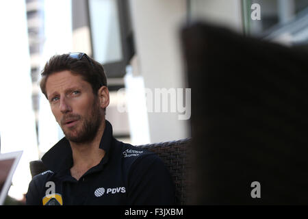 Sochi, Russie. 05Th Oct, 2015. Sport Automobile : Championnat du Monde de Formule 1 de la FIA 2015, Grand Prix de la Russie, # 8 Romain Grosjean (FRA, Lotus F1 Team), Crédit photo : dpa alliance/Alamy Live News Banque D'Images