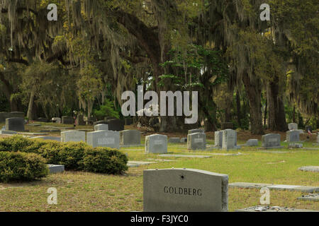 Une photographie en couleur de quelques pierres tombales dans Bonaventure Cemetery à Savannah, Géorgie. Il s'agit d'un cimetière public. Banque D'Images