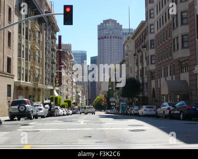 San Francisco Street tranquille sans trafic Banque D'Images