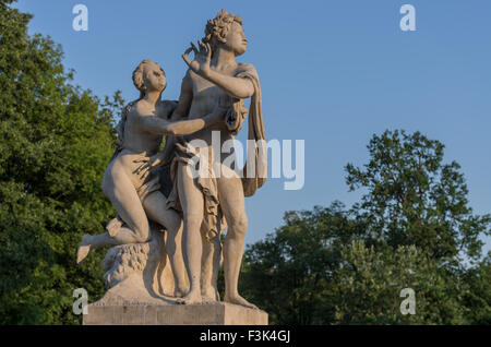 Repousser une nymphe d'eau Hermaphroditus Salmacis, Royal Parc Lazienki, Varsovie, Pologne Banque D'Images