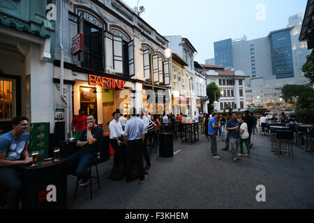 Ann Siang Hill dans le quartier chinois est l'un des plus populaires de Singapour à la vie nocturne. Banque D'Images