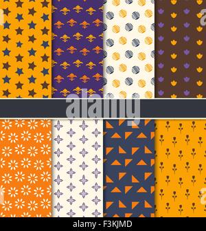 Définir les modèles sans couture pour Happy Halloween Illustration de Vecteur