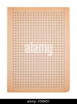 Vieux squared page de feuilles de carnet Banque D'Images