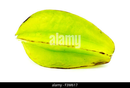 Star fruit mûr dynamique isolated on white Banque D'Images