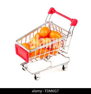 Orange gold tomates raisins en mini panier Banque D'Images